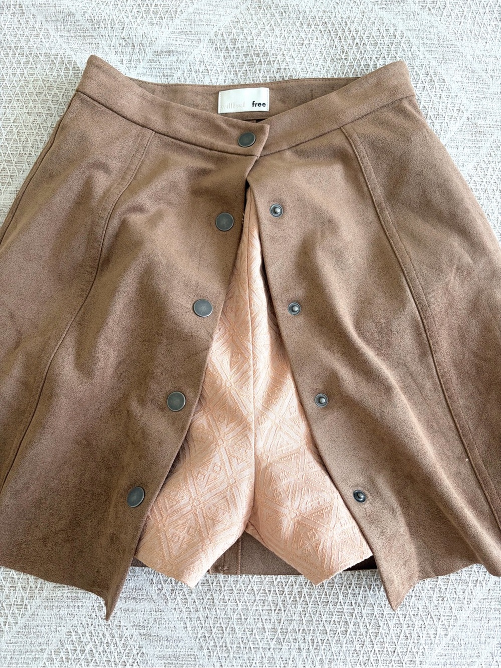 00/XS Wilfred SKIRT Faux Suede TAUPE TAN Mini Skirt/Skort ARITZIA